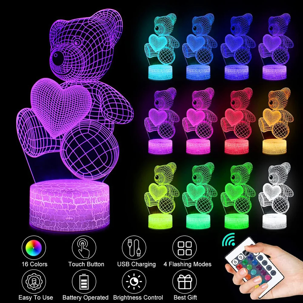 Love Bear 3D LED Light